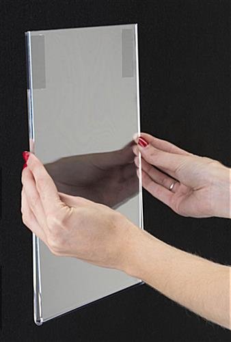 8.5 x 11 Sign Holder with Hook and Loop Fasteners for Display Boards - Clear - Image 4