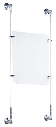 8.5 x 11 Sign Holders with Wall Mount Cable - Clear
