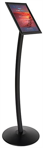 8.5 x 11 Sign Stand, 4"/8.5"w, Curved, Snap Open - Black