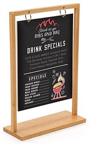 8.5” x 11” Wooden Frame with Double-Sided Custom UV Printed Sign – Maple