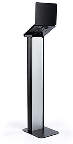 9.7" Tablet Floor Stand with Locking Enclosure and Sign Holder – Black - Image 5