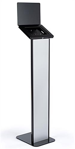 9.7" Tablet Floor Stand with Locking Enclosure and Sign Holder – Black - Image 6