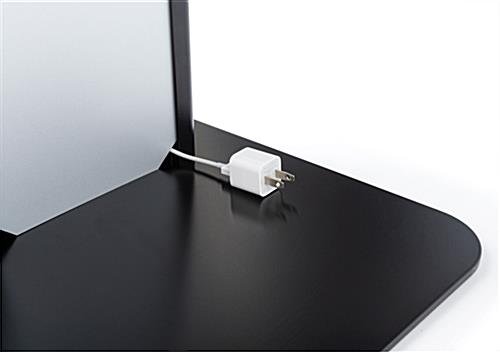 9.7" Tablet Floor Stand with Locking Enclosure and Sign Holder – Black - Image 9