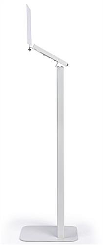 9.7" Tablet Floor Stand with Locking Enclosure and Sign Holder – White - Image 4