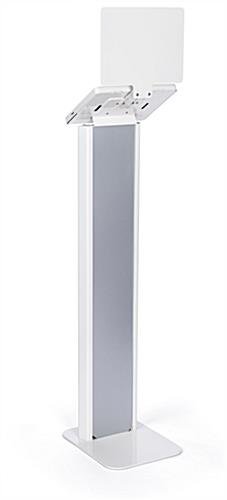 9.7" Tablet Floor Stand with Locking Enclosure and Sign Holder – White - Image 5