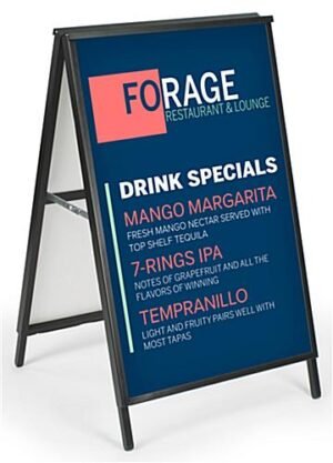 A-Frame for Poster Boards, Double-Sided, (2) 23.5” x 35.5” Custom Posters - Black