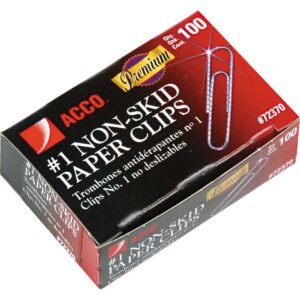 ACCO #1 Premium Paper Clips, Non-Skid, 1000 ct