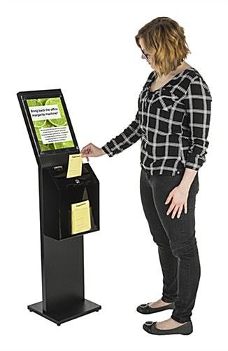 Acrylic Ballot Box w/ 8.5 x 11 Sign Holder, Front Pocket, Floor Standing - Black - Image 3