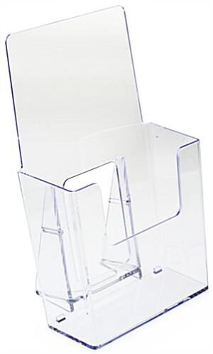 Acrylic Brochure Holder, 4"w, Tabletop, Single Pocket - Clear