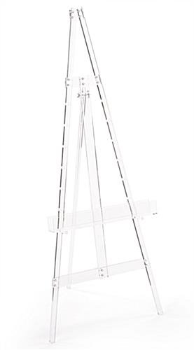 Acrylic Display Easel for Floor, Folding Design, Height Adjustable Pegs - Clear
