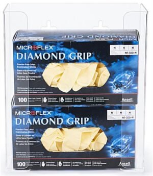 Acrylic Glove Box Dispenser, Double Box, Wall Mount - Clear