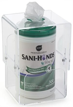 Acrylic Hand Sanitizer or Wipe Dispenser, Table or Wall Mounted - Clear