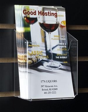 Acrylic Literature Pocket for Slatwall, Fits 5.5-inch Magazines - Clear