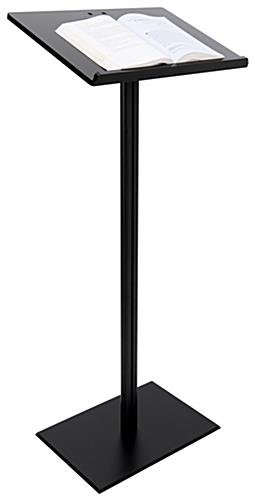 Acrylic Podium for Floor, Aluminum Pole & Base - Black