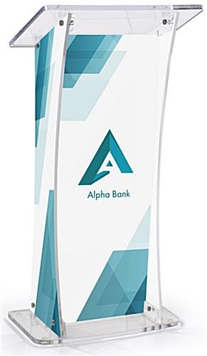 Acrylic Podium for Floor with Custom UV Printing, Easy Assembly - Clear