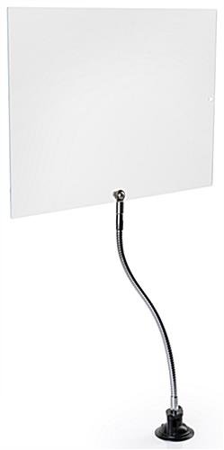 Acrylic Sneeze Shield w/ Adjustable Gooseneck Arm - Clear