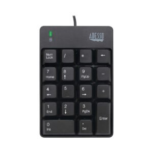 Adesso 18-Key Numeric Keypad, Spill Resistant, Black