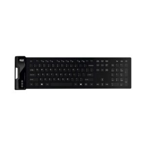 Adesso SlimTouch Antimicrobial Waterproof Flex Keyboard, Full Size, Black