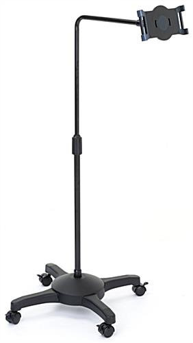 Adjustable Floor Stand with Wheels, L-Arm - Black - Image 2