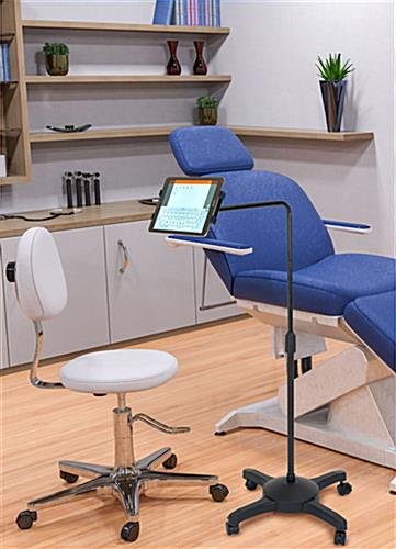 Adjustable Floor Stand with Wheels, L-Arm - Black - Image 9