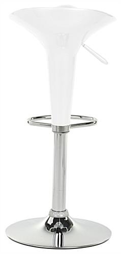 Adjustable Height Stool with 360 Degree Swivel, Backless, Footrest - White - Image 4