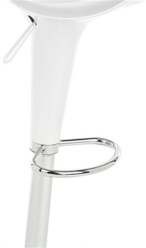 Adjustable Height Stool with 360 Degree Swivel, Backless, Footrest - White - Image 5