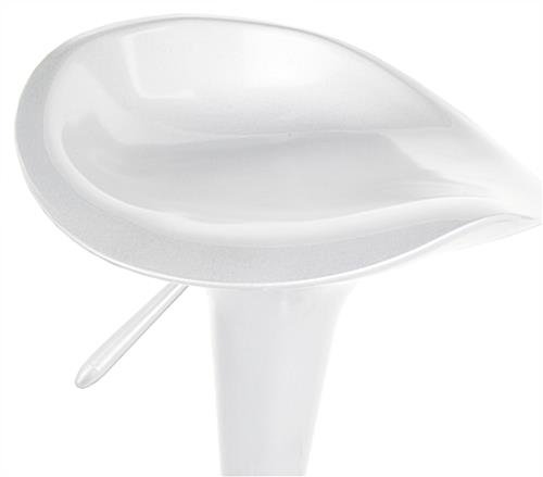 Adjustable Height Stool with 360 Degree Swivel, Backless, Footrest - White - Image 6