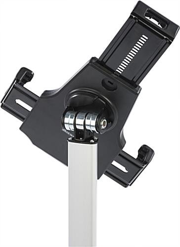 Adjustable iPad Floor Stand, Laptop Lock w/ Exposed Home Button – Black & Silver - Image 3