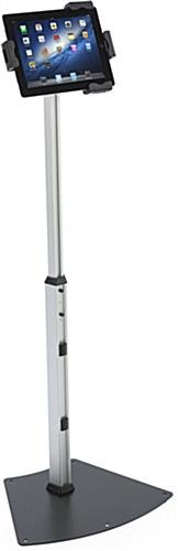 Adjustable iPad Floor Stand, Laptop Lock w/ Exposed Home Button – Black & Silver - Image 5