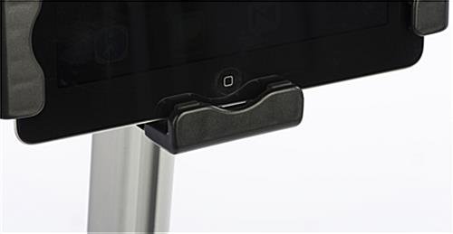 Adjustable iPad Floor Stand, Laptop Lock w/ Exposed Home Button – Black & Silver - Image 9