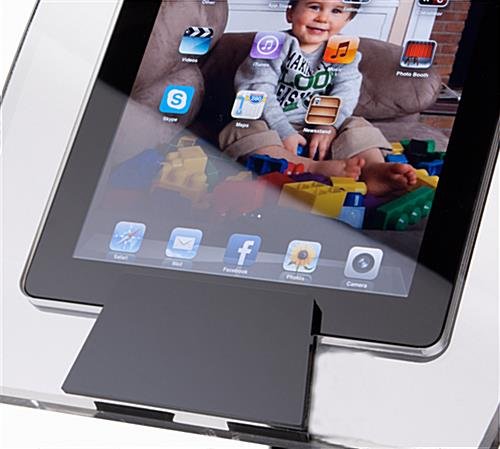 Adjustable iPad Floor Stand w/ Acrylic Enclosure, Tilting Bracket WITHOUT Lock - Image 4