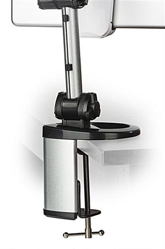 Adjustable iPad Holder w/ Table Clamp & Wall Mount Base, Rotating & Tilting - Silver - Image 5