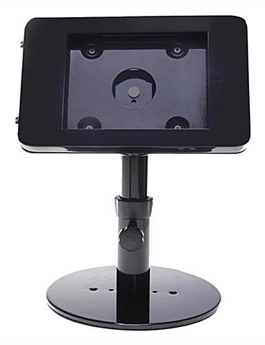 Adjustable iPad Mini Counter Stand w/ Locking Enclosure & Rotating Bracket - Black