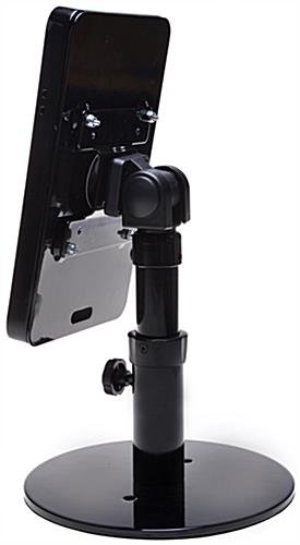 Adjustable iPad Mini Counter Stand w/ Locking Enclosure & Rotating Bracket - Black - Image 2