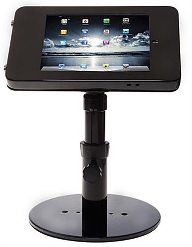 Adjustable iPad Mini Counter Stand w/ Locking Enclosure & Rotating Bracket - Black - Image 3