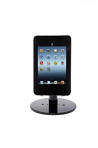 Adjustable iPad Mini Counter Stand w/ Locking Enclosure & Rotating Bracket - Black - Image 4