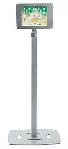 Adjustable iPad Pro 10.5” Floor Stand, Locking w/ Covered Home Button - Silver - Image 4