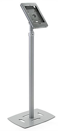Adjustable iPad Pro 10.5” Floor Stand, Locking w/ Exposed Home Button - Silver - Image 2