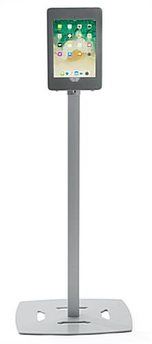 Adjustable iPad Pro 10.5” Floor Stand, Locking w/ Exposed Home Button - Silver - Image 3
