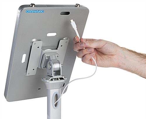 Adjustable iPad Pro 10.5” Floor Stand, Locking w/ Exposed Home Button - Silver - Image 6
