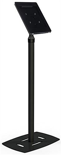 Adjustable iPad Pro Floor Stand, Locking Enclosure w/ Exposed Home Button - Black - Image 2