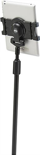 Adjustable iPad Tablet Floor Stand, Tilting & Rotating Bracket - Black - Image 3