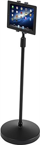 Adjustable iPad Tablet Floor Stand, Tilting & Rotating Bracket - Black - Image 4