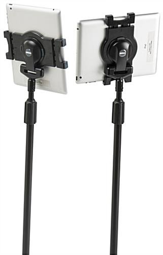 Adjustable iPad Tablet Floor Stand, Tilting & Rotating Bracket - Black - Image 5
