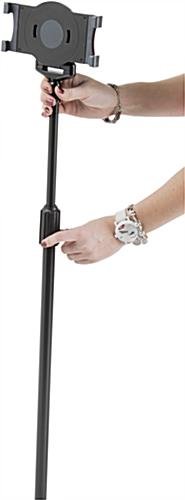 Adjustable iPad Tablet Floor Stand, Tilting & Rotating Bracket - Black - Image 6