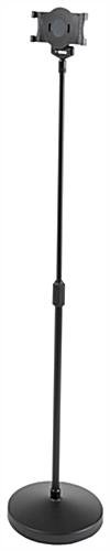 Adjustable iPad Tablet Floor Stand, Tilting & Rotating Bracket - Black