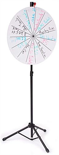 Adjustable Prize Wheel with 15 Slots, Write-On Surface, Floor Standing - White