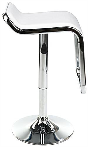 Adjustable Stool w/ Leatherette Seat, 360 Degree Swivel, Lip Back, Footrest - White - Image 3