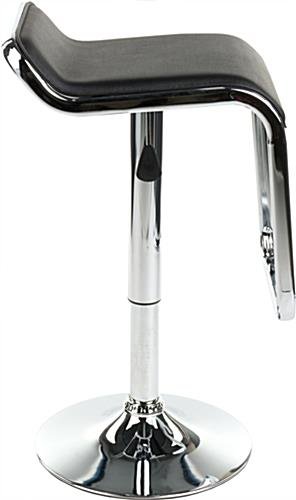 Adjustable Stool w/ Leatherette Seat, 360 Degree Swivel, Lip Back. Footrest - Black - Image 3