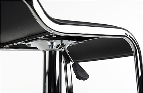 Adjustable Stool w/ Leatherette Seat, 360 Degree Swivel, Lip Back. Footrest - Black - Image 4